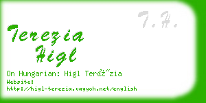 terezia higl business card